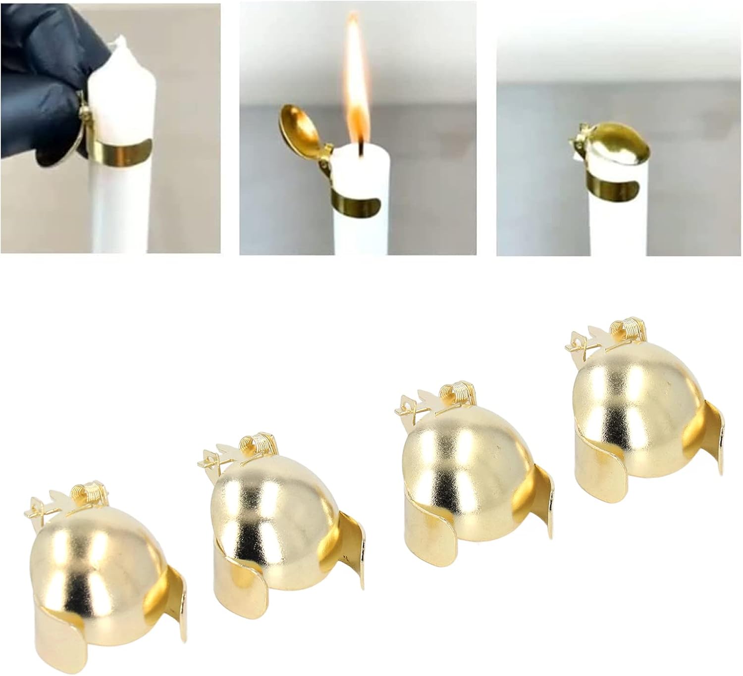 4pcs Automatic Candle Extinguisher Gold
