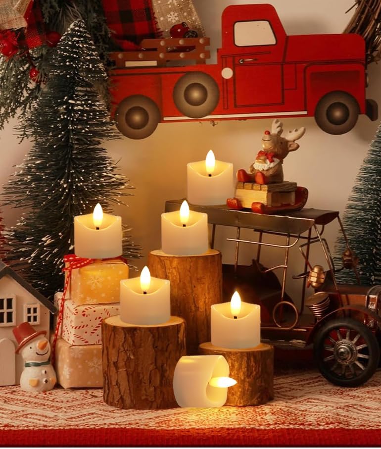 12-Pack Flameless Votive Candles with Warm White Glow