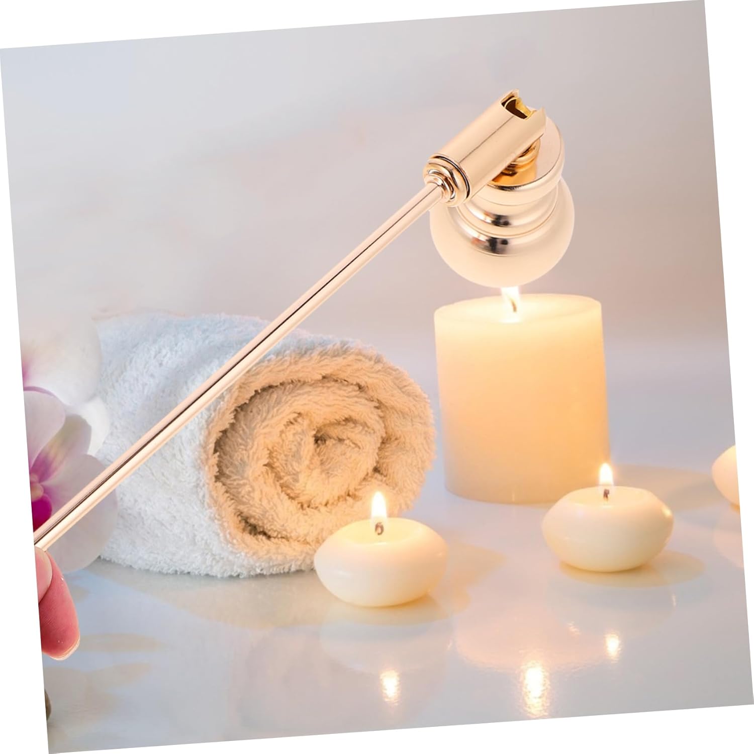 Cabilock Long Handle Candle Snuffer Tool for Scented and Aromatherapy Candles