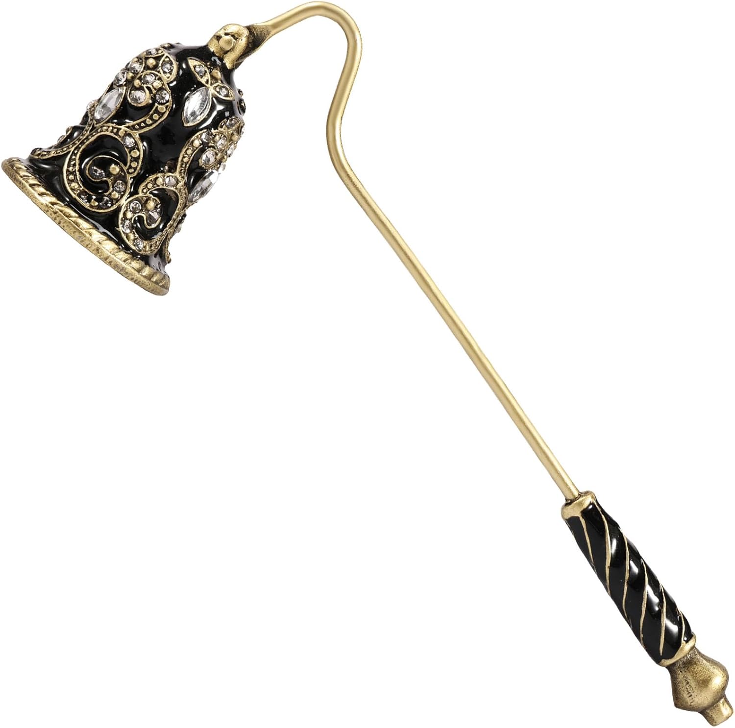 Elegant Flower Shape Candle Snuffer with Long Handle Black