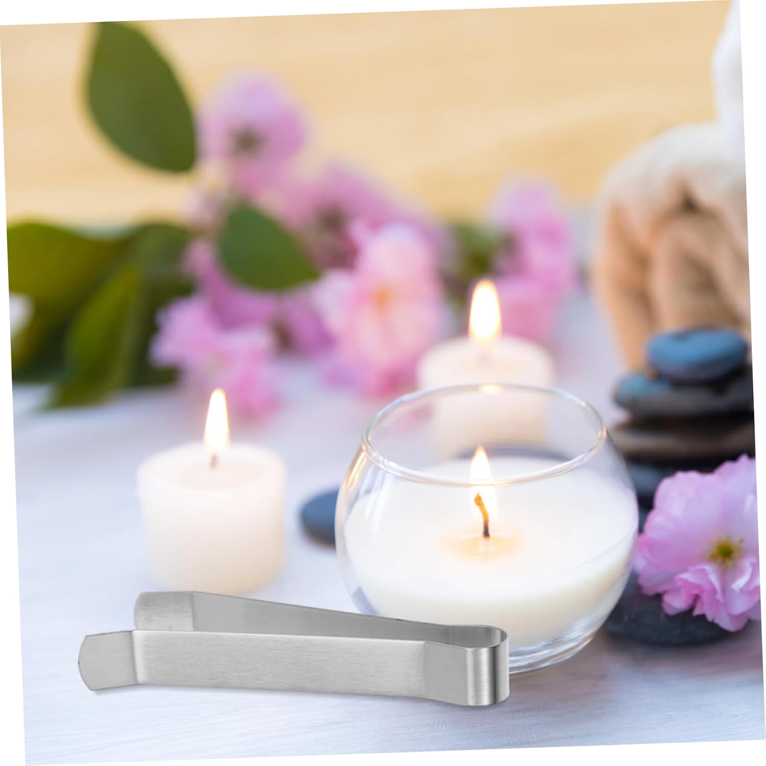 ORFOFE Candle Snuffer Clip 4pcs Steel Wick Extinguisher