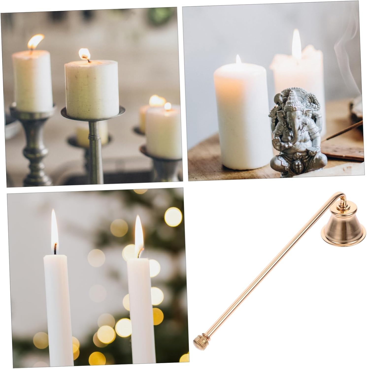 VINTORKY Candle Extinguisher Long Handle Metal Wick Snuffer for Home Use