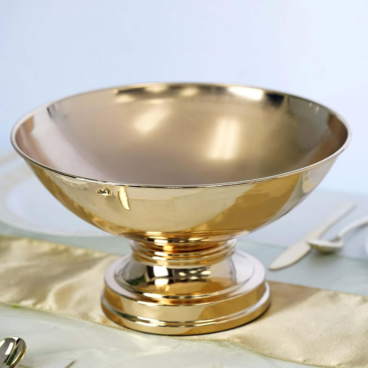 Efavormart 12 Inch Shiny Gold Floating Candle Bowl