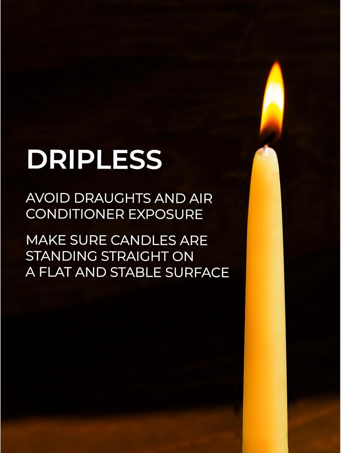 CANDWAX 10 Inch Beeswax Candle Set of 4 - Dripless