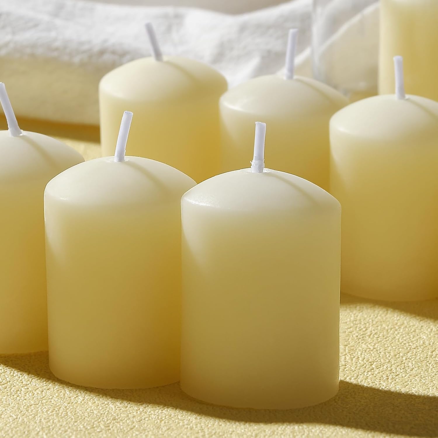 Pure Beeswax Votive Candles Bulk Pack of 10 Ivory