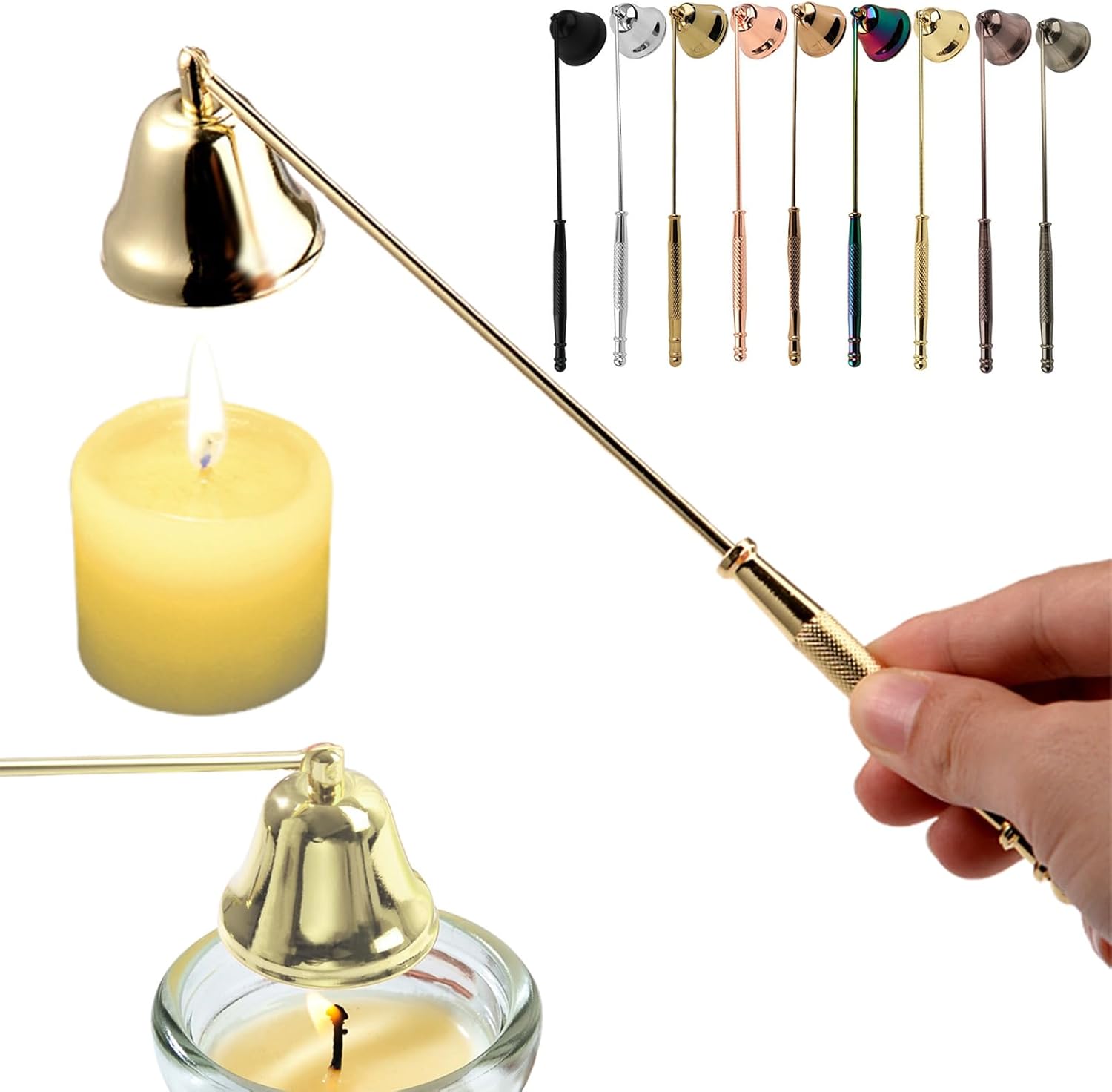 Tainrunse Metal Candle Snuffer with Long Handle