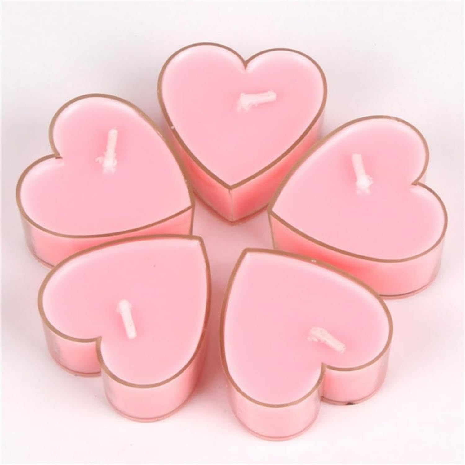 Santiyis Pink Tea Lights 9 Pack Romantic Heart Candles