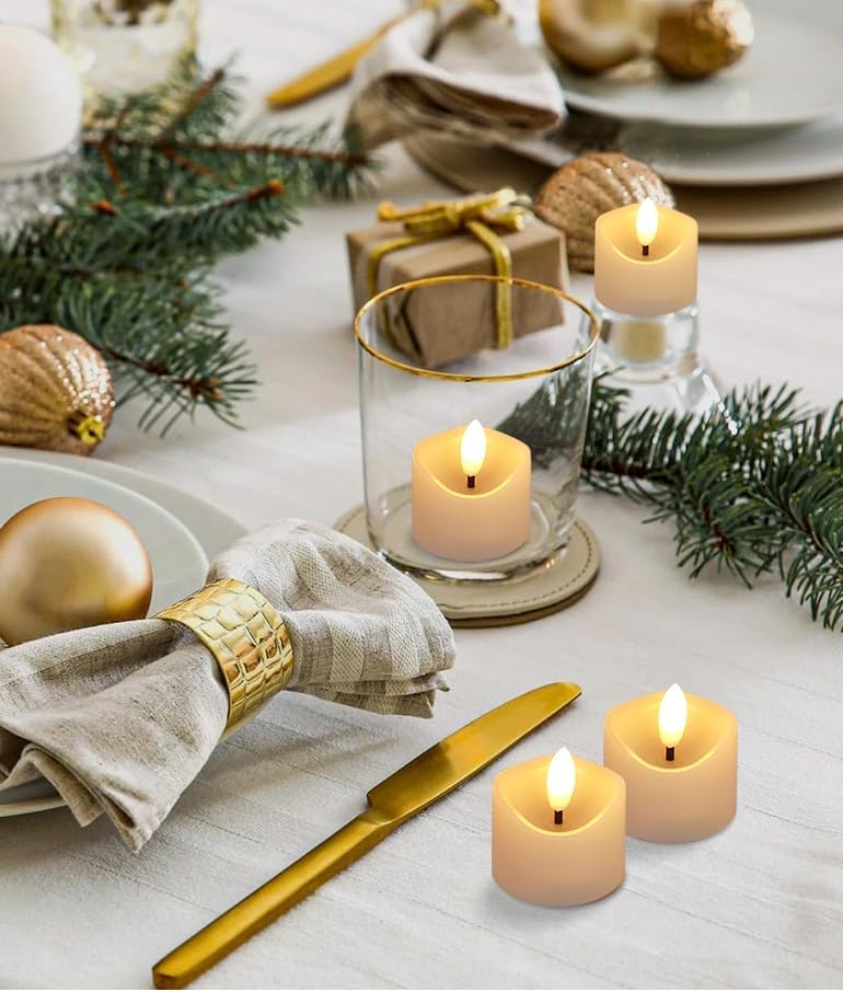 12-Pack Flameless Votive Candles with Warm White Glow