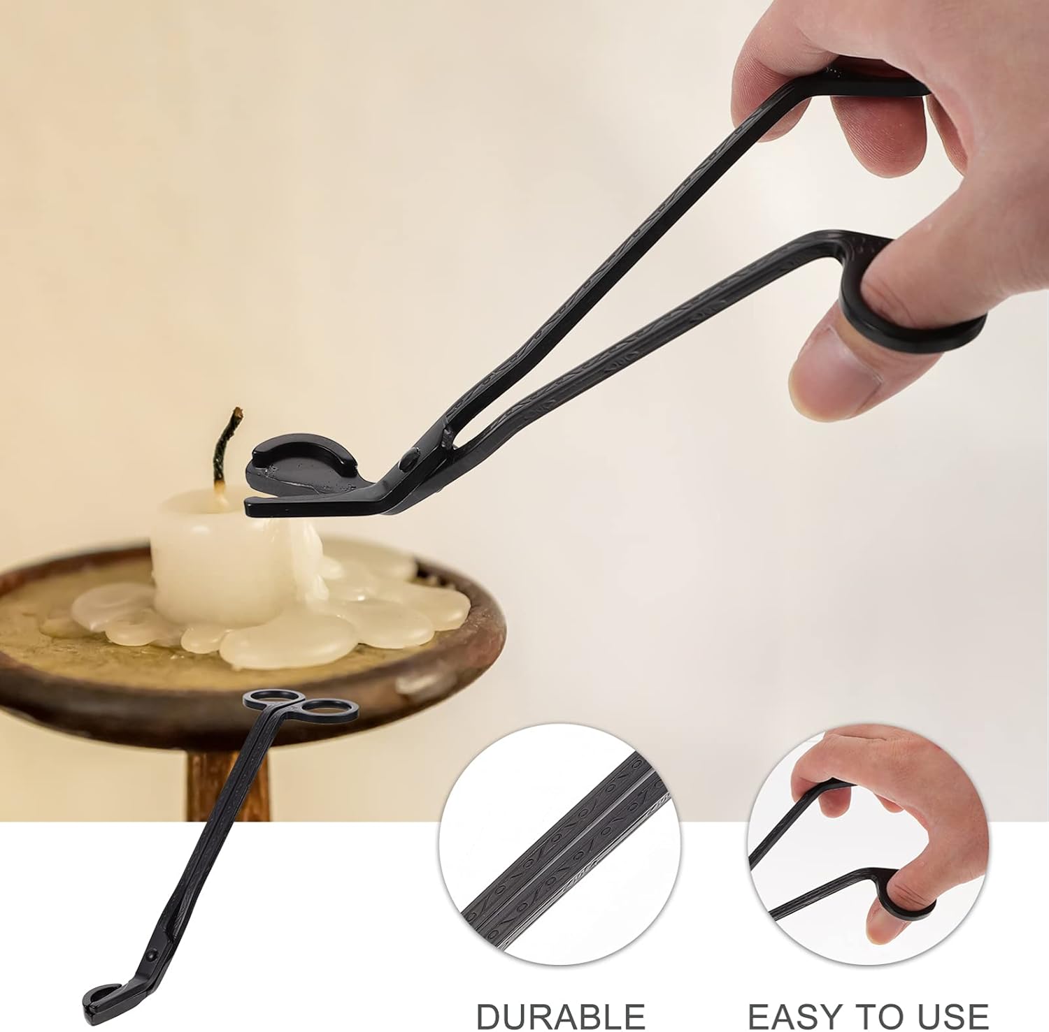 Cabilock 3pcs Candle Wick Trimmers Snuffer for Safe Wick Cutting