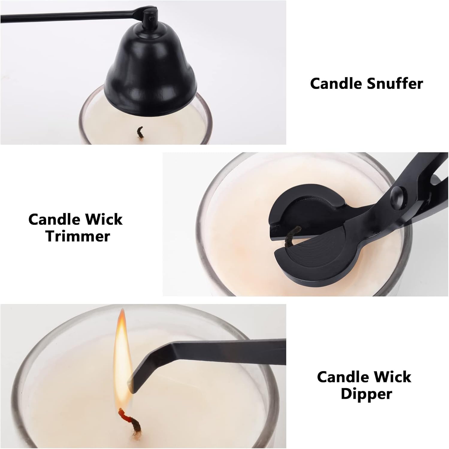 3 in 1 Candle Tools Set - Black