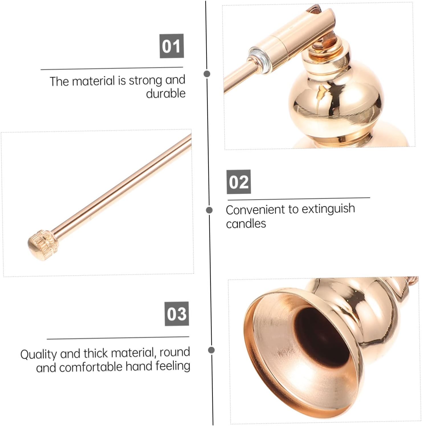 STOBAZA 3pcs Candle Snuffer Handle Decorative Flame Extinguisher