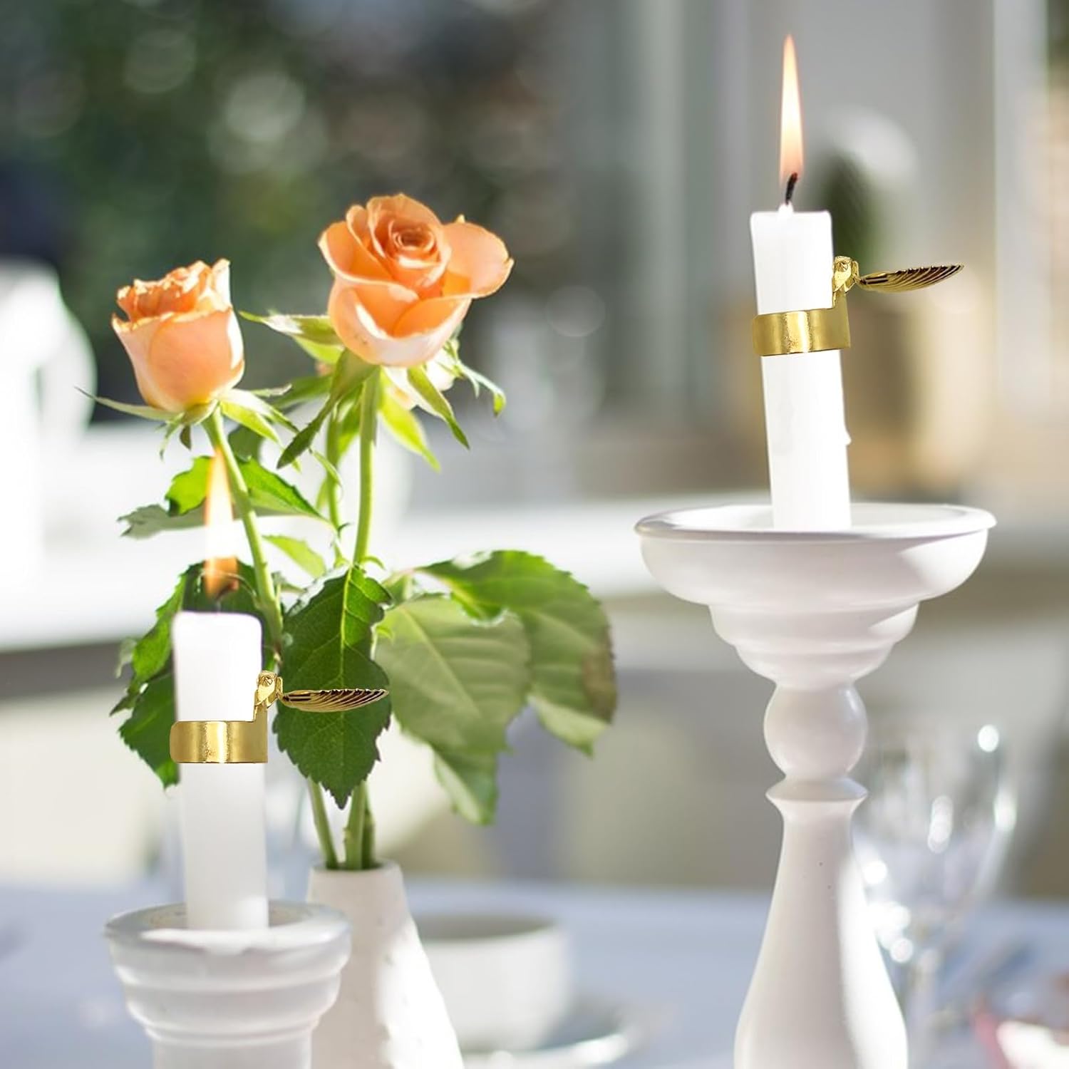 Automatic 10pcs Candle Snuffer in Gold Metal Shell