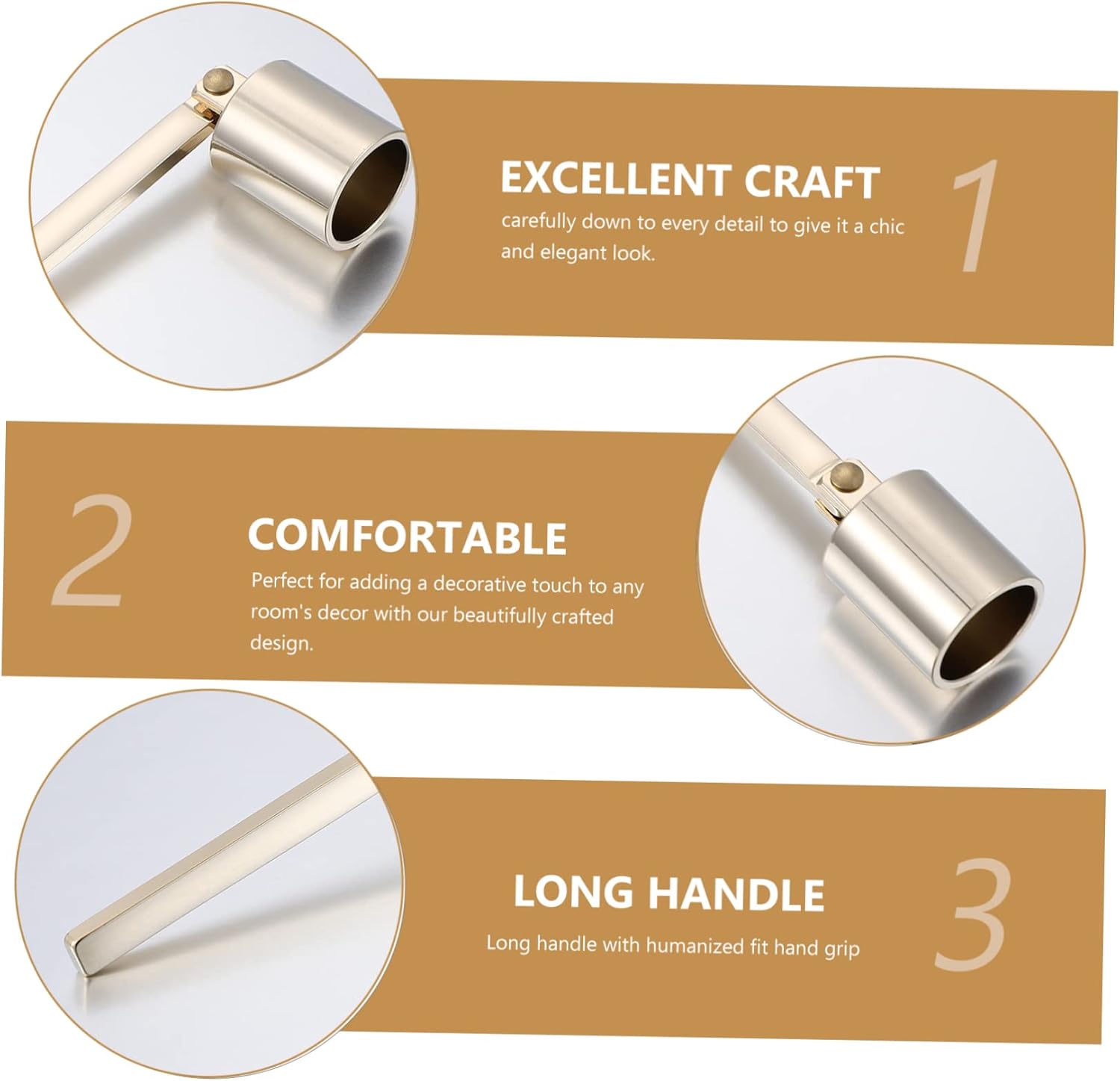 2pcs Portable Candle Snuffers Handle for Safe Extinguishing