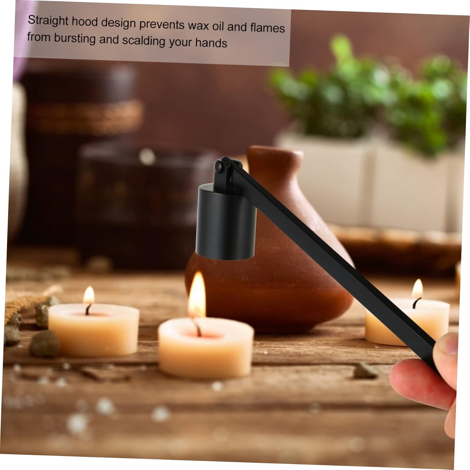 PRETYZOOM Stainless Steel Candle Snuffer Tool with Long Handle