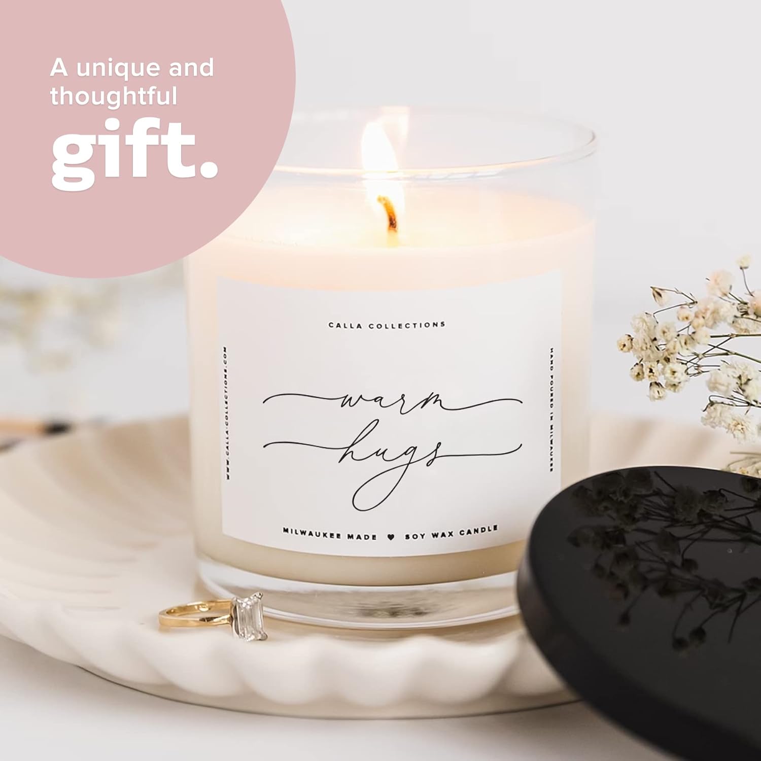 Warm Hugs Scented Candles in Clear Glass Jar