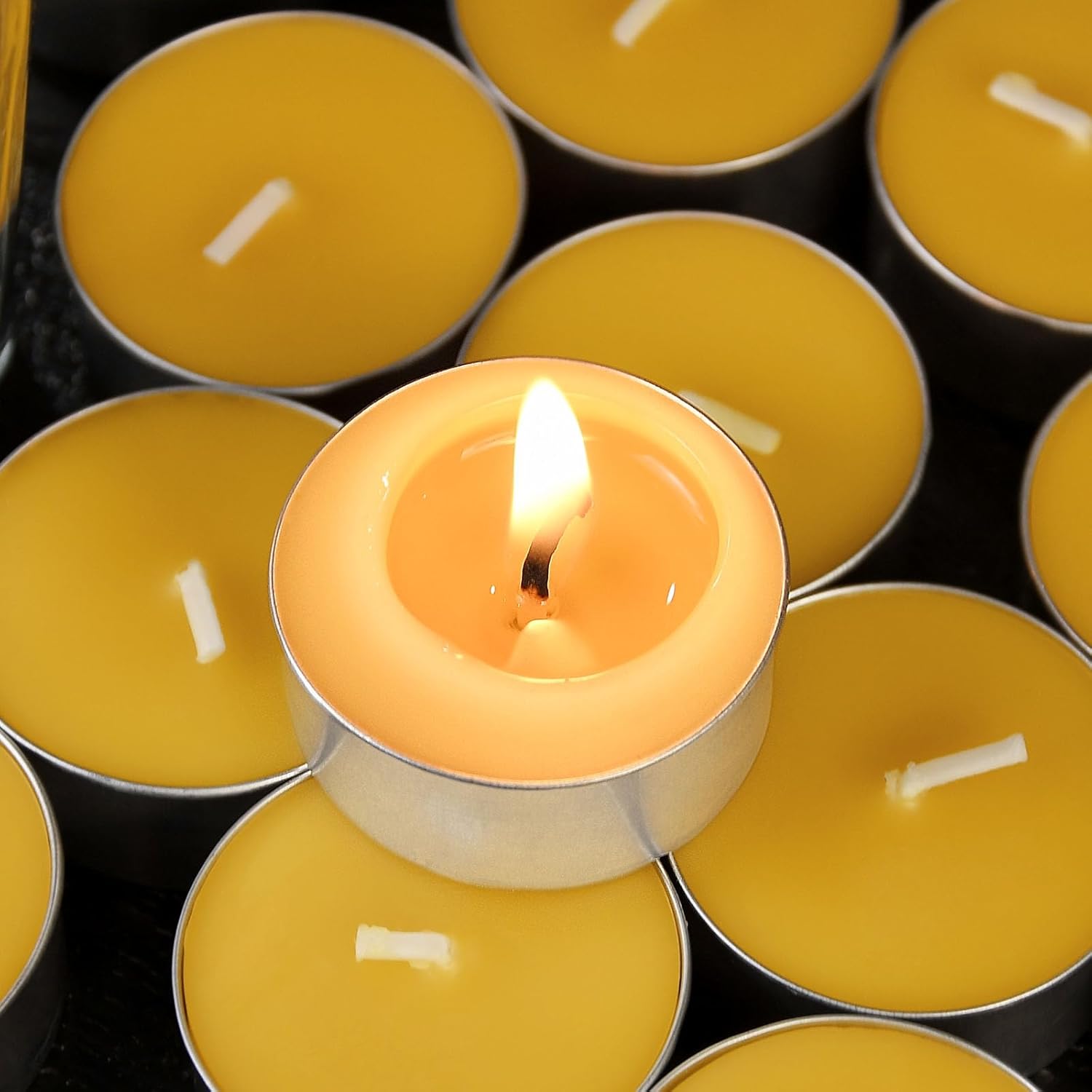 32 Pack Pure Beeswax Tealight Candles