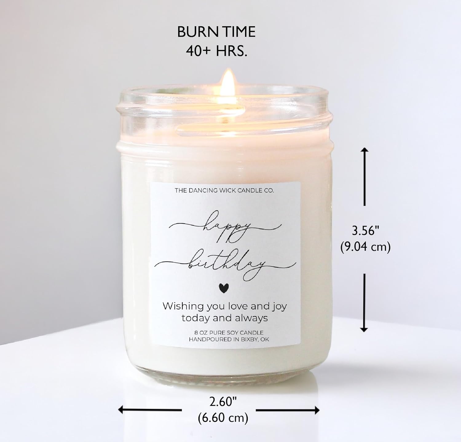 Happy Birthday Vanilla Cake Candle - 8oz Hand-Poured in USA