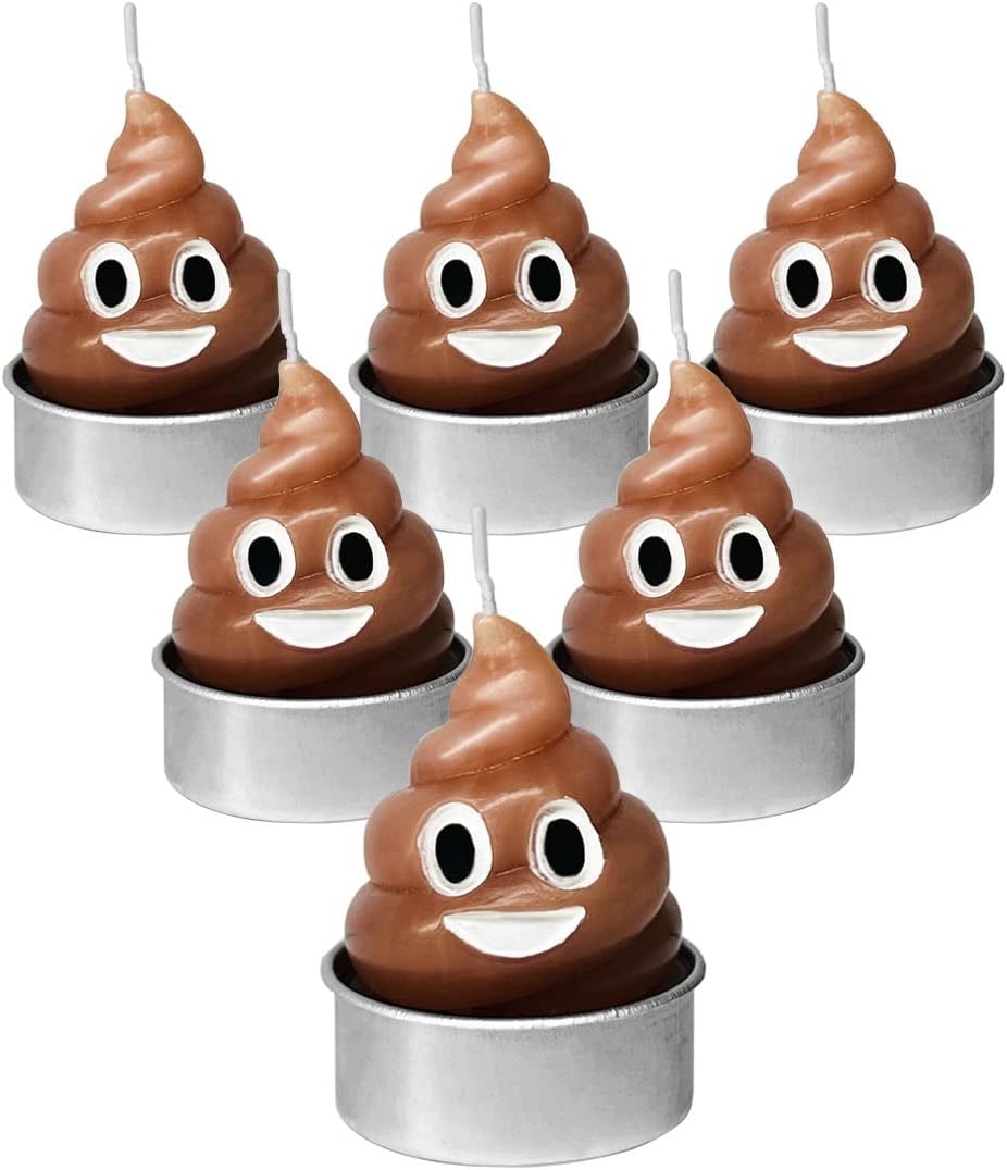 Loncess Poop Tea Light Candles 6 Pack