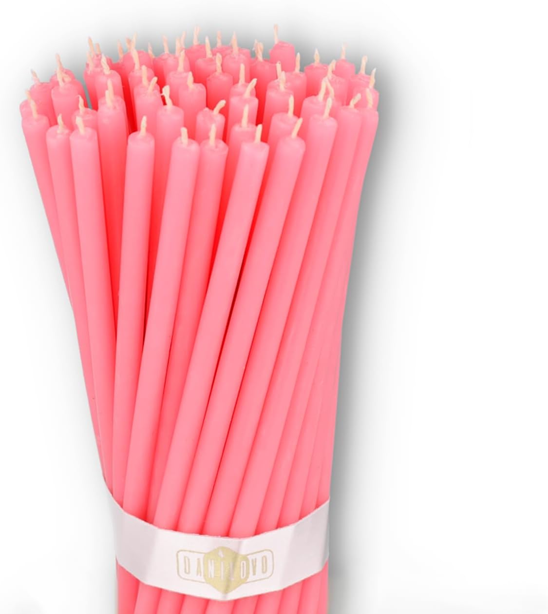 Danilovo Thin Taper Beeswax Candles - Honey Scented Drip Free Pack of 50