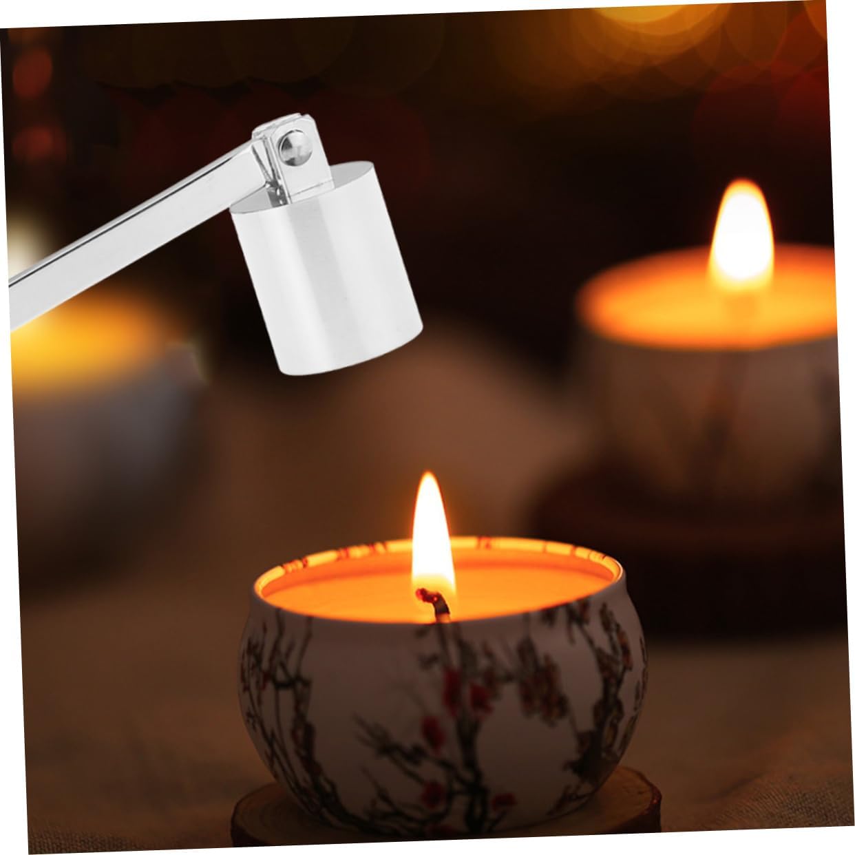 Stainless Steel Candle Snuffer with Wick Trimmer for Safe Candle Use