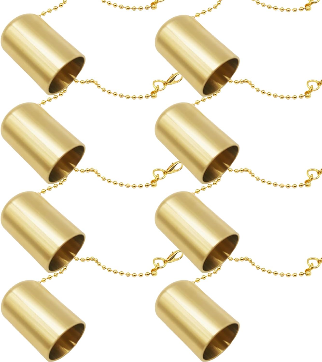Brass Candle Snuffer Caps with Chain 8 Pcs