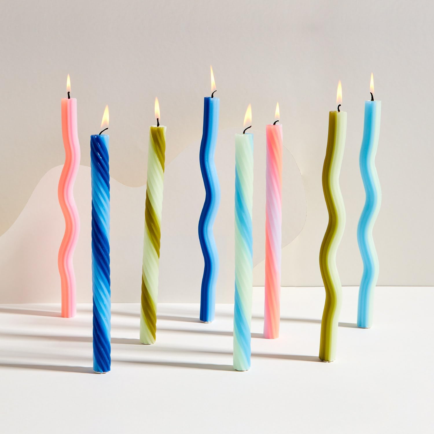 Wiggle Candles 2 Pack - Joyful Dancing Design Taper Candles
