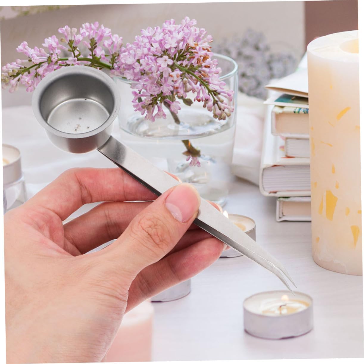 PRETYZOOM 3pcs Candle Snuffer and Tweezer Set for Home Hotel Camping