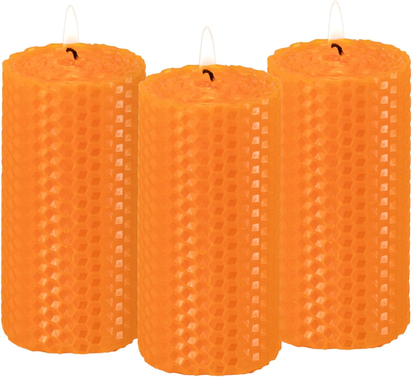 KONNI Beeswax Pillar Candles Set of 3 2x4 Inch Unscented