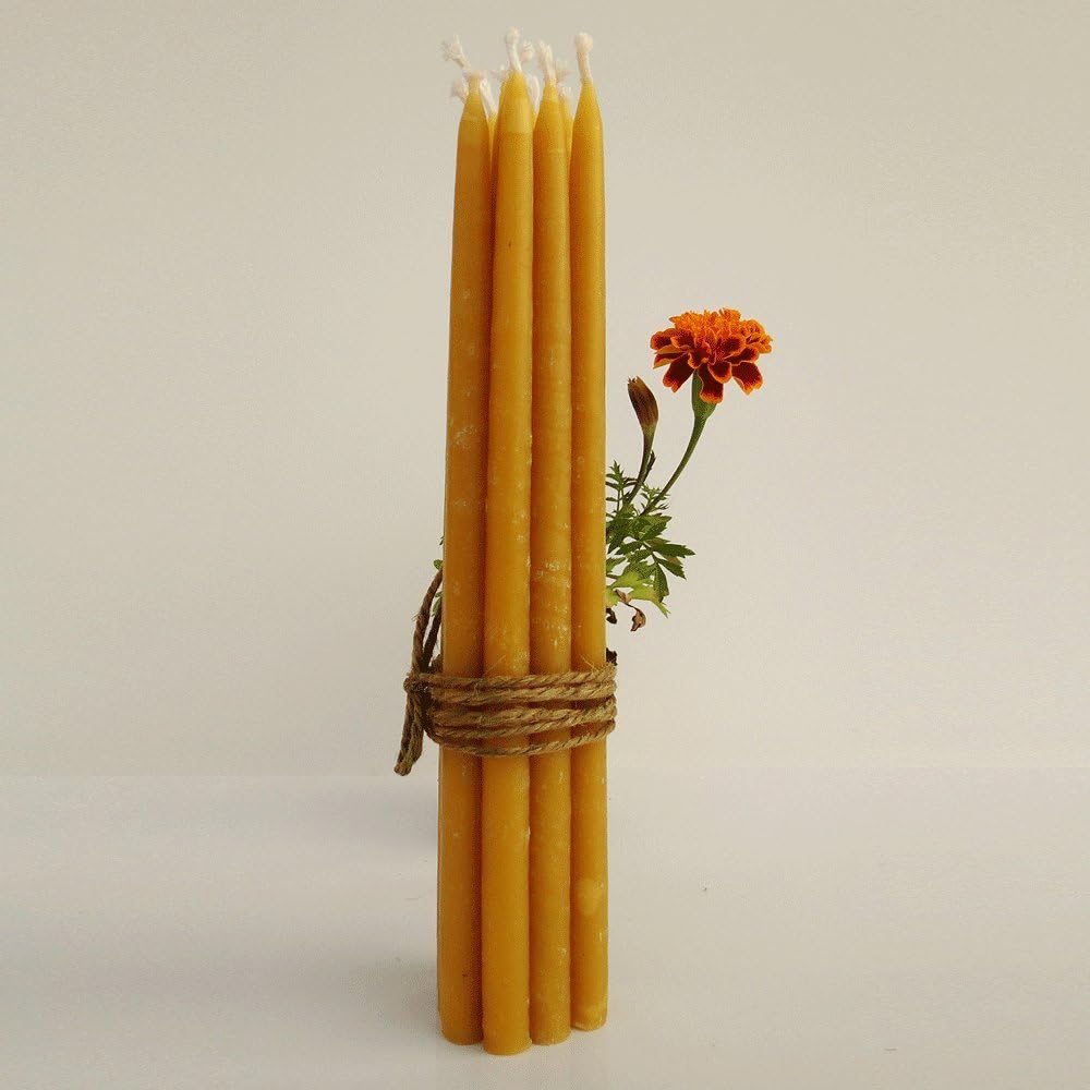 100 Pure Beeswax Taper Candles Set of 24