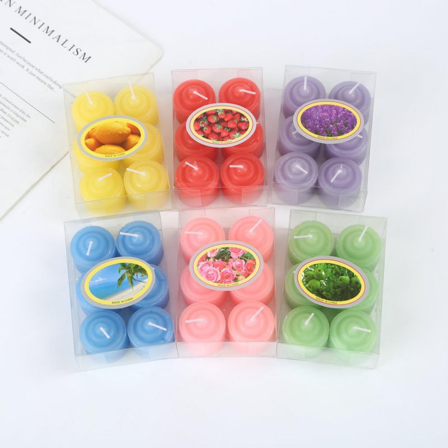 Santiyis Red Tea Light Candles 12 Pack Wedding Home Use