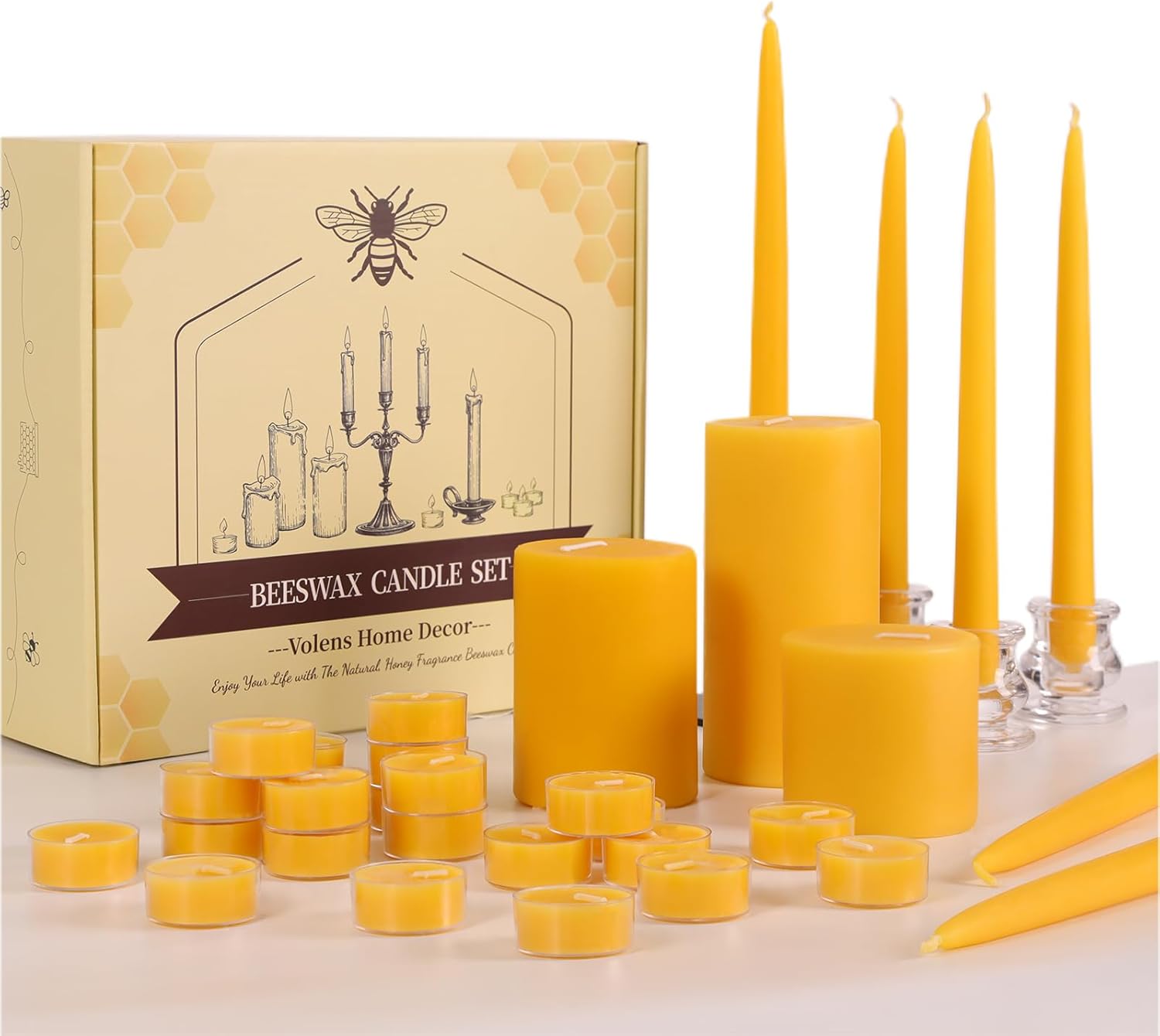Volens Pure Beeswax Candles Set 345 Hour