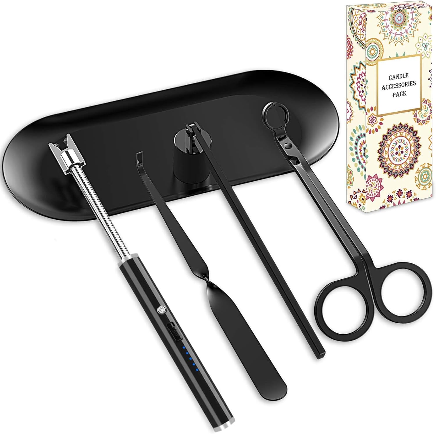 Black 5 in 1 Candle Care Kit Set