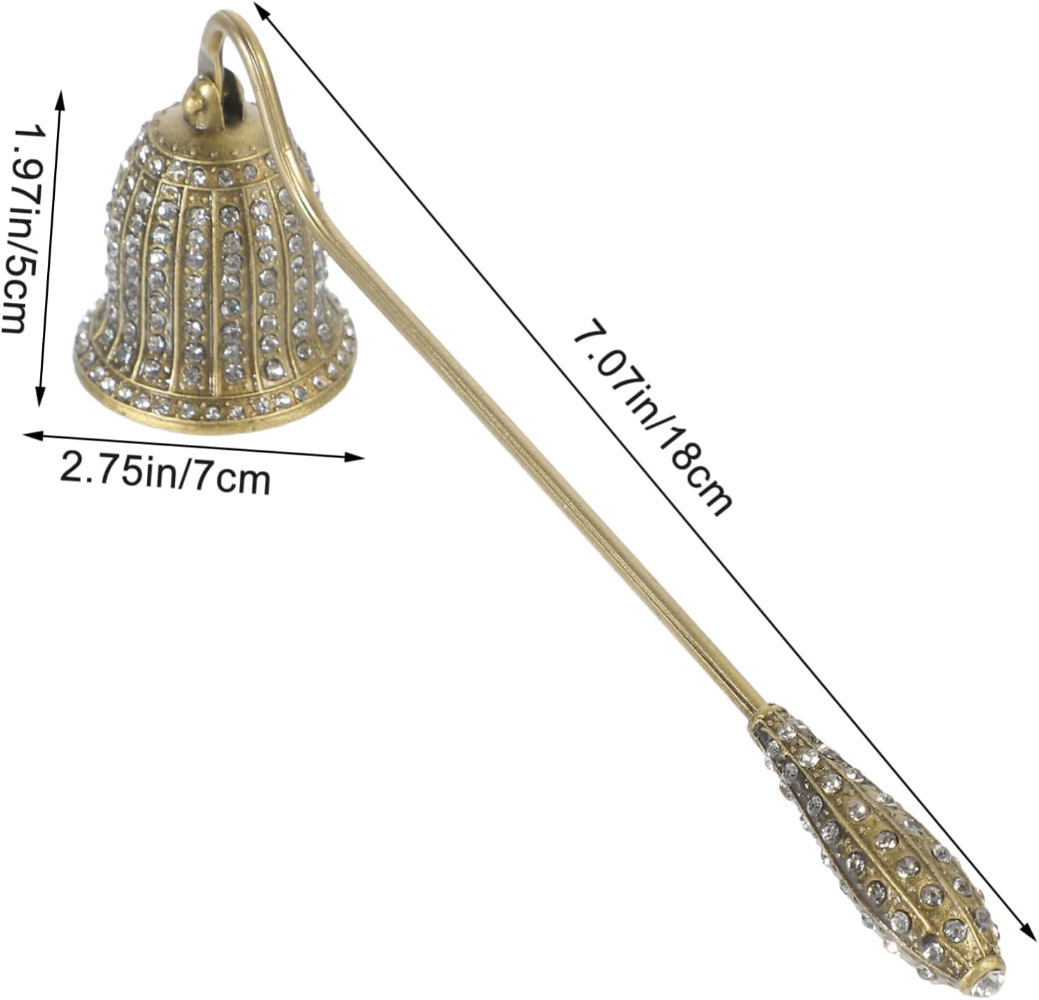 PRETYZOOM Antique Candle Snuffer with Rhinestone Inlay