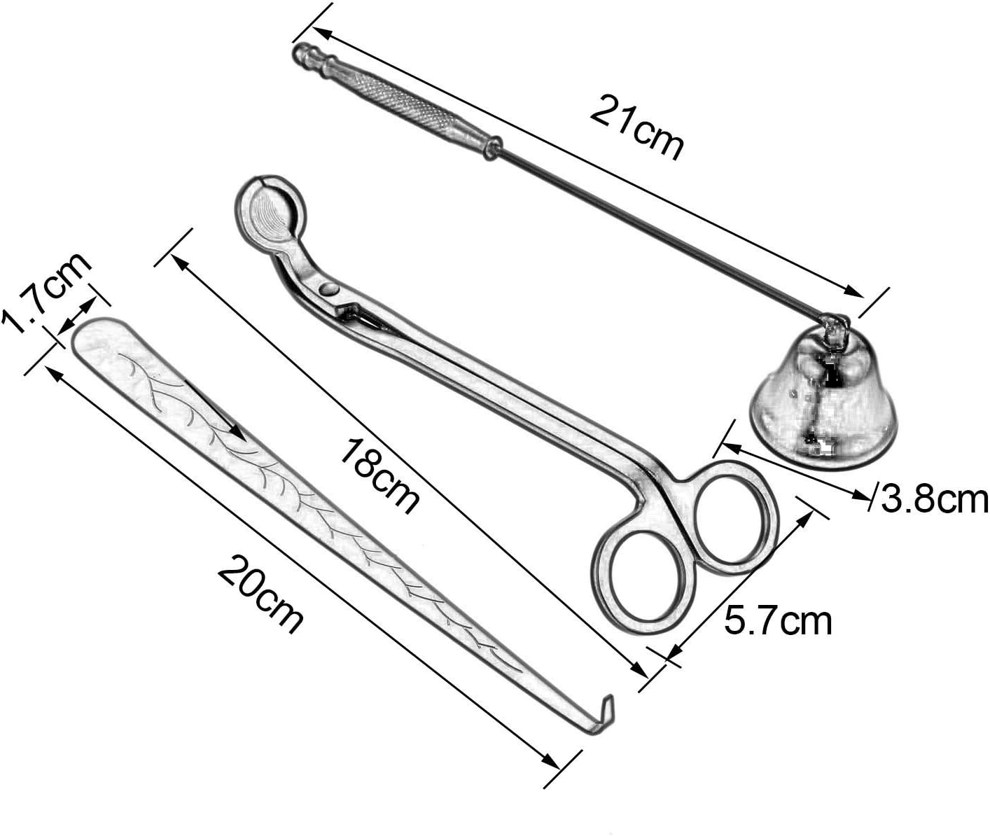 MUXSAM 3 in 1 Candle Tools Set - Candle Snuffer Wick Trimmer Wick Dipper