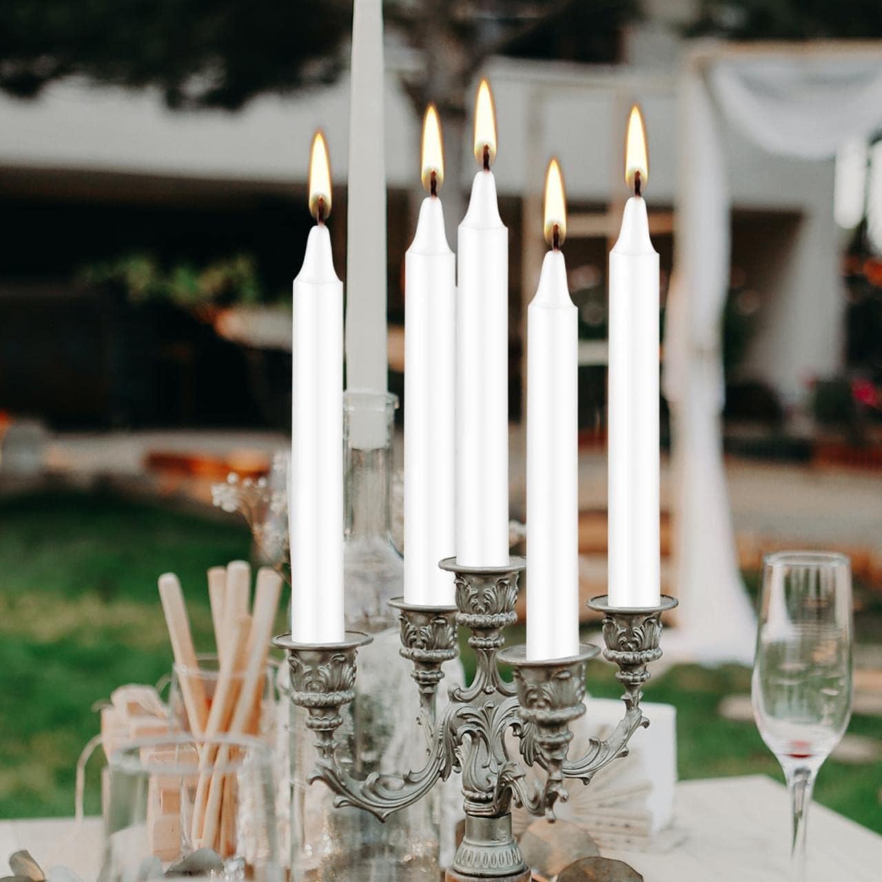 40 Piece White Spell Chime Candle Set - Premium Mini Taper Candles