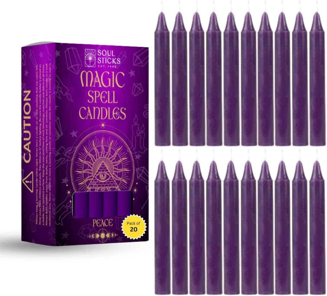 Soul Sticks Peace Magic Spell Chime Taper Candles 20 Pack