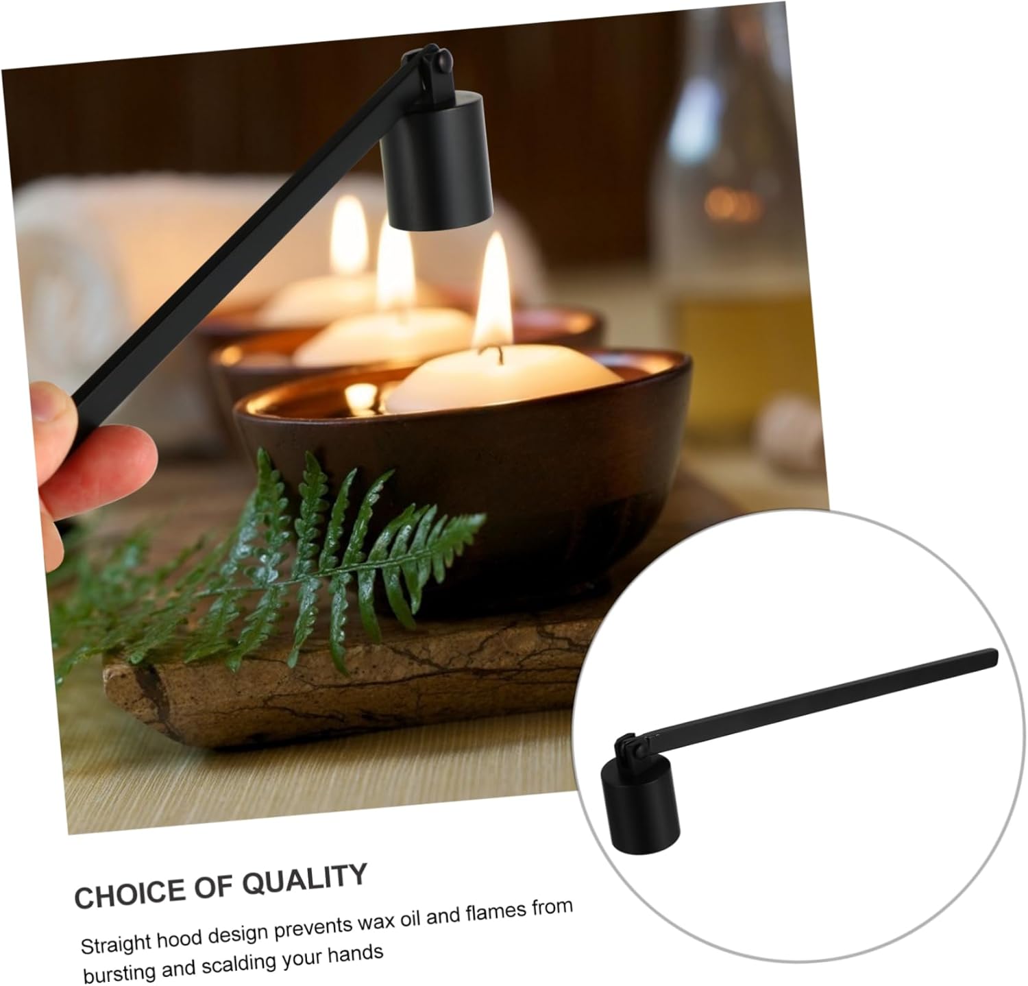 PRETYZOOM Stainless Steel Candle Snuffer Tool with Long Handle
