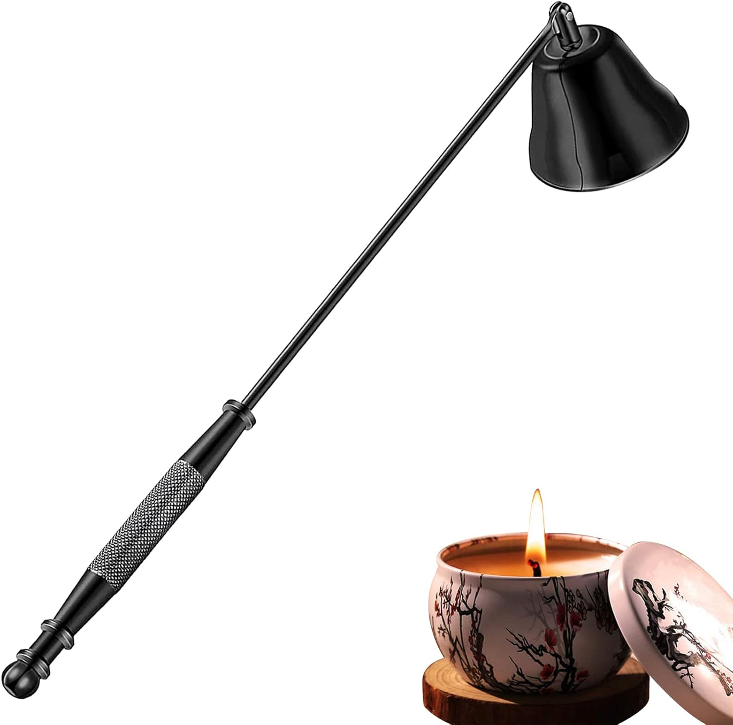 Esteopt Candle Snuffer with Long Handle and Gift Box Packaging Black