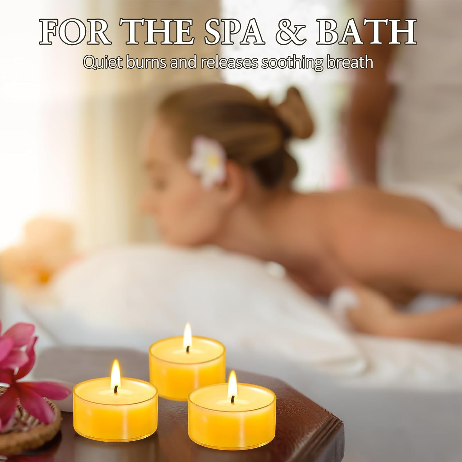 60 Pack Beeswax Tealight Candles 4-Hour Clean Burn Smokeless Eco-Friendly
