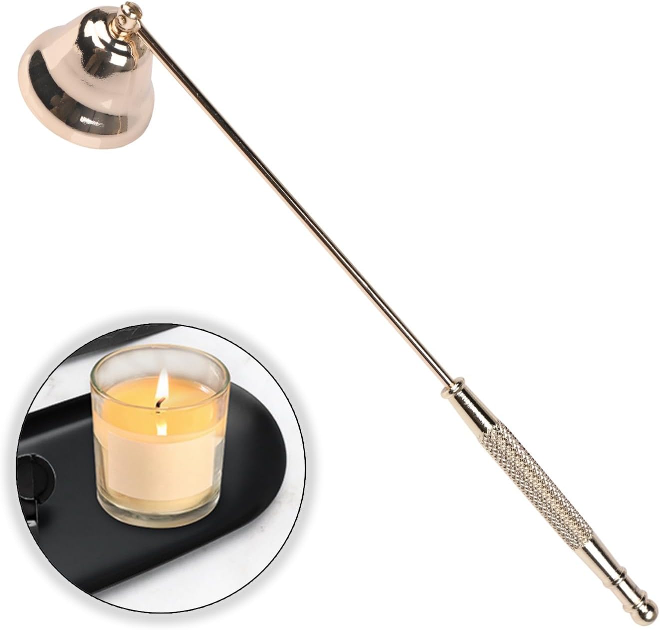 Ibluelover Bell Shaped Candle Snuffer Stainless Steel Extinguisher