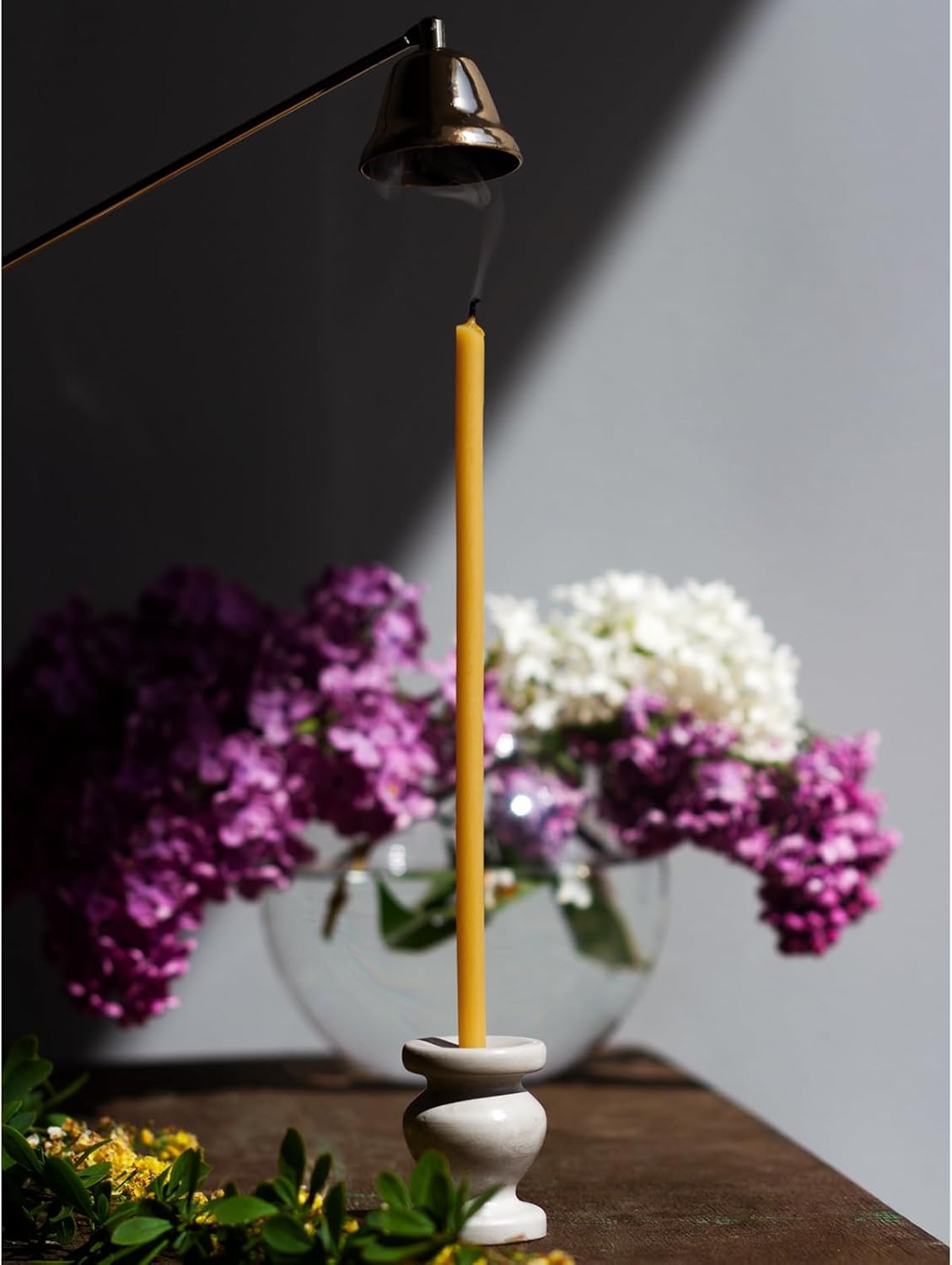 CANDWAX 50 Pack Yellow Taper Candles 7 Inch