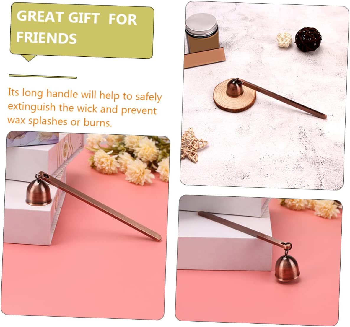 Cabilock Stainless Steel Candle Snuffer with Long Handle