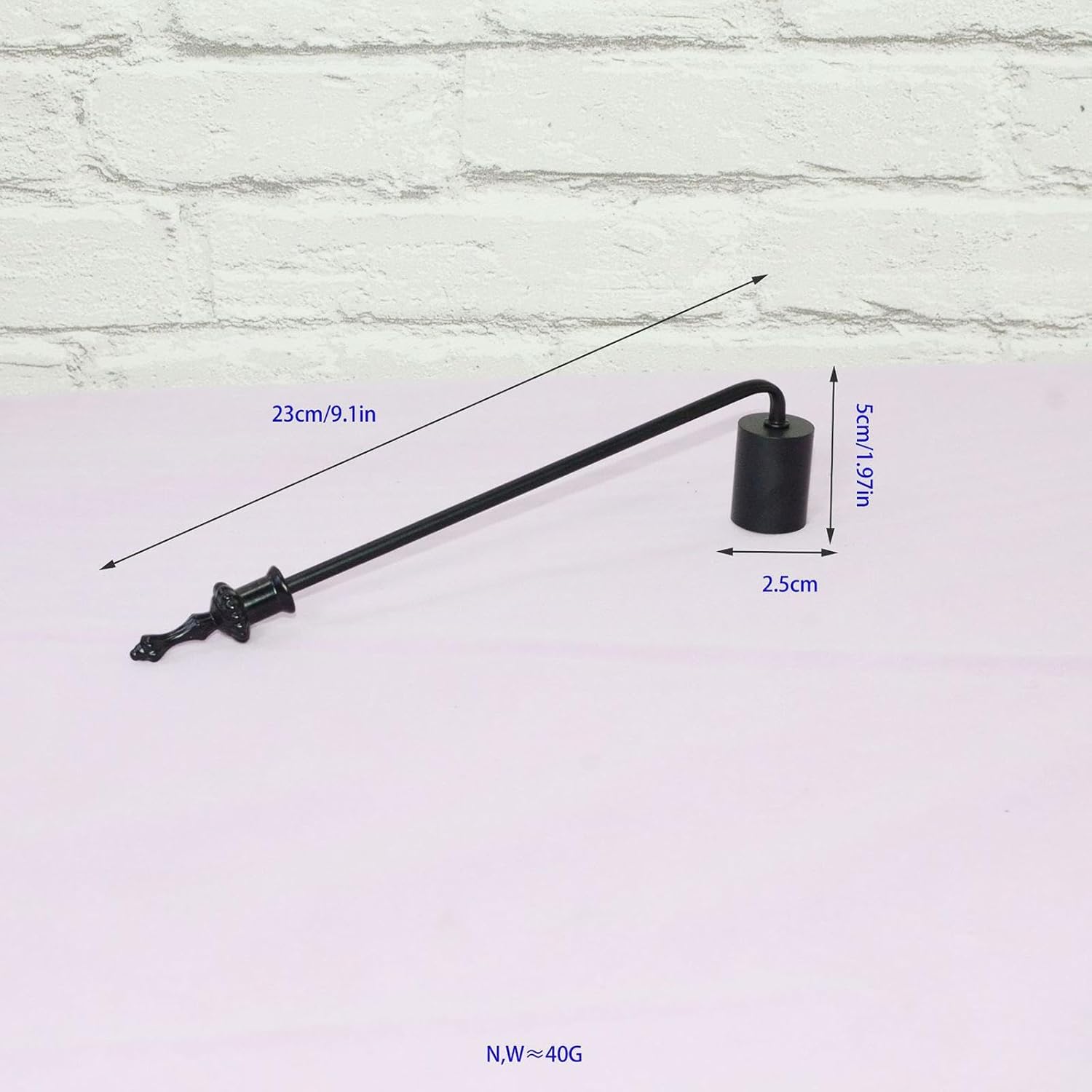 Stylish Metal Candle Snuffer with Long Handle Black
