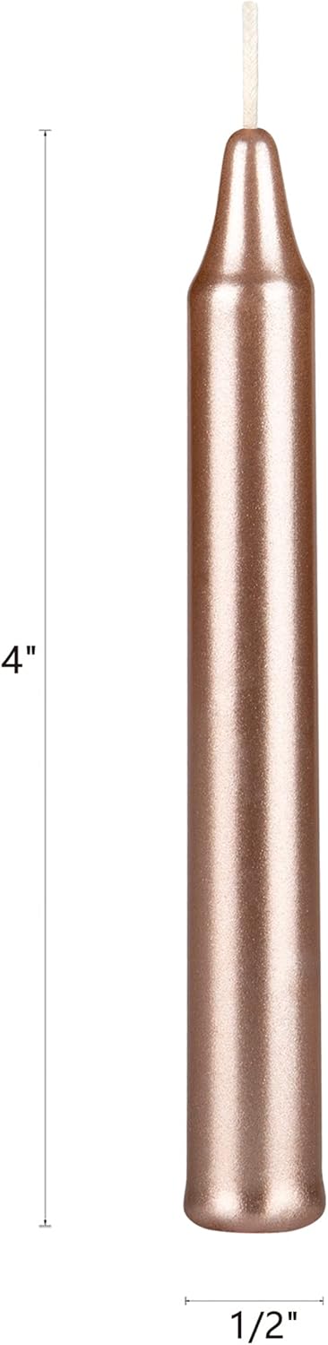 Mega Candles 40-Pack Rose Gold Mini Taper Candles