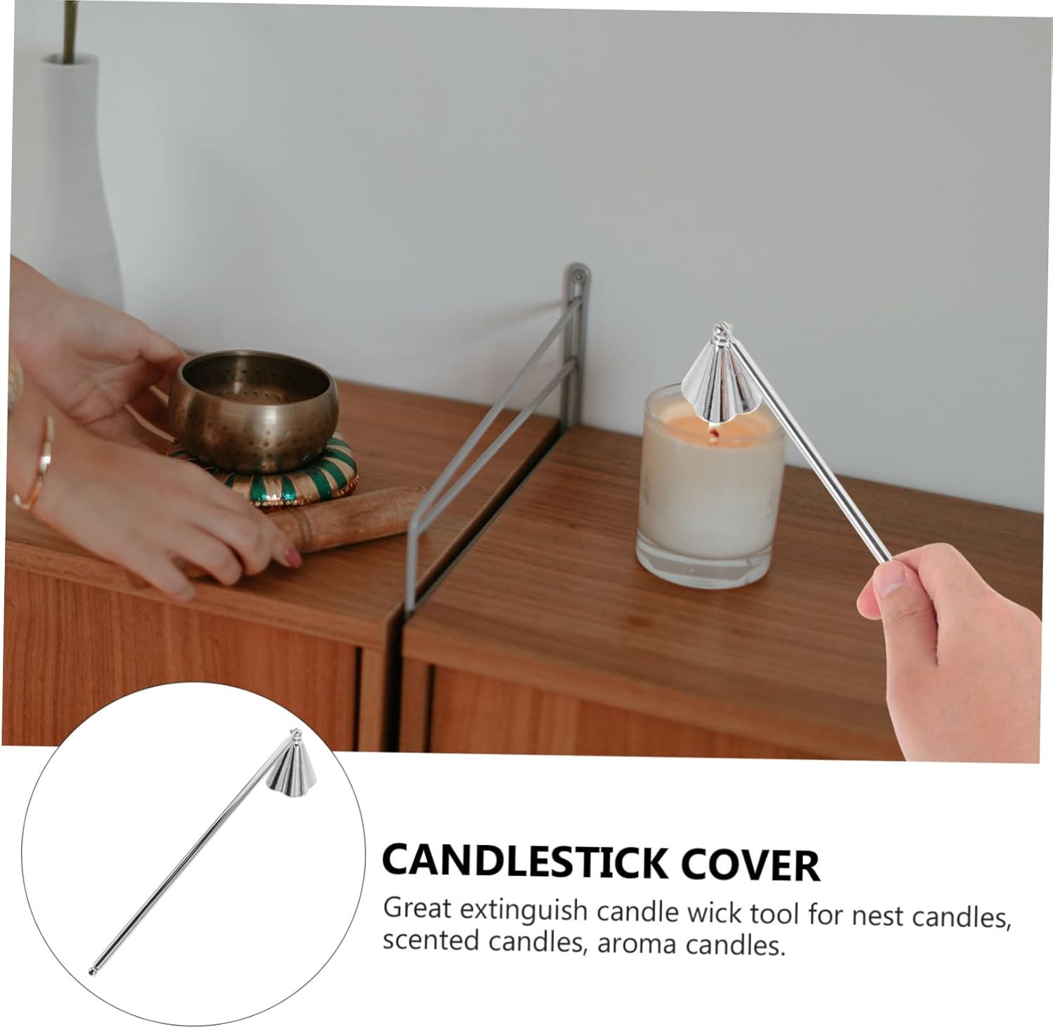 PRETYZOOM Portable Candle Snuffer Stainless Steel Handle Decor Tool