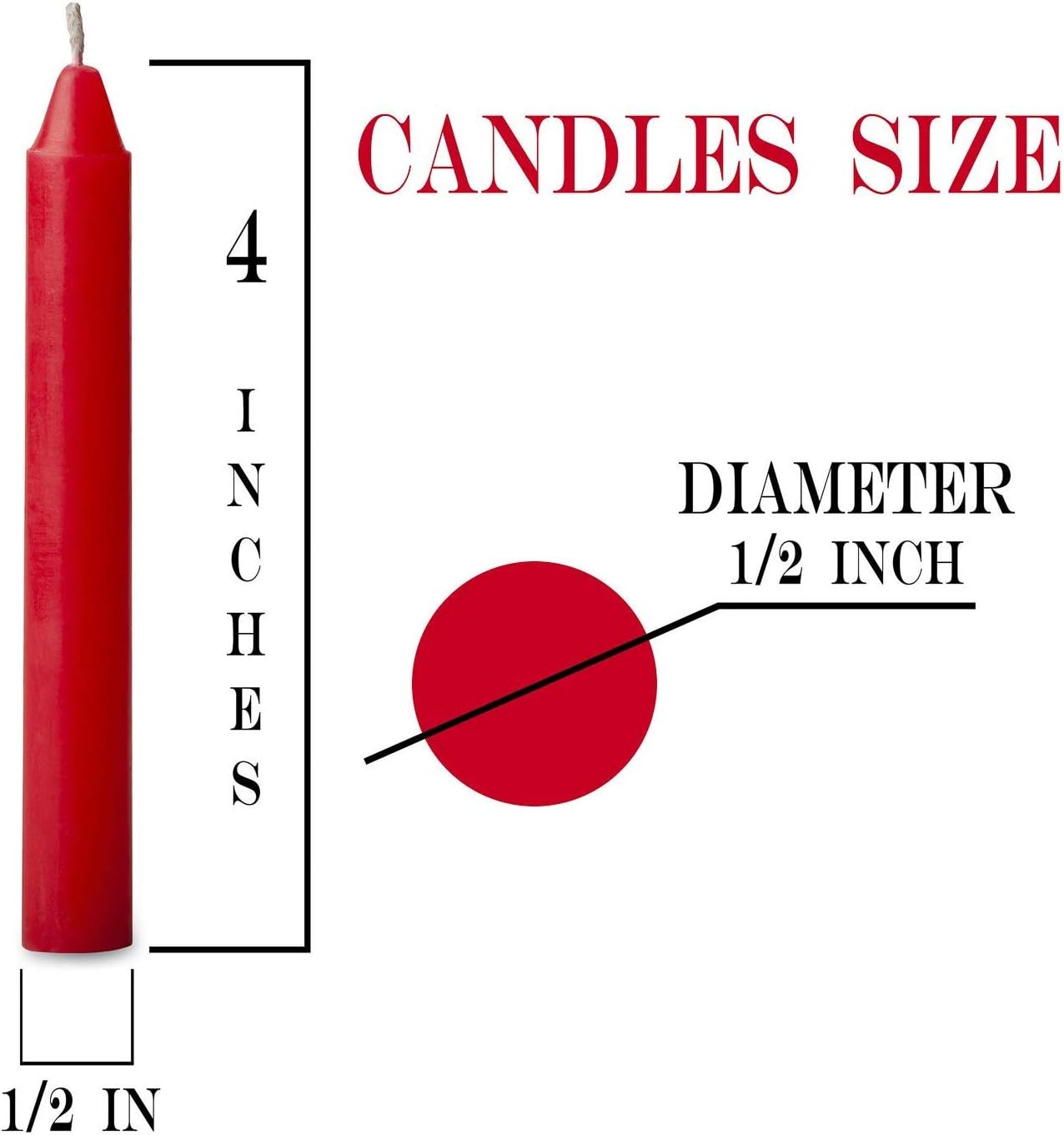 100 pcs Bulk Red Taper Candles for Christmas Decor