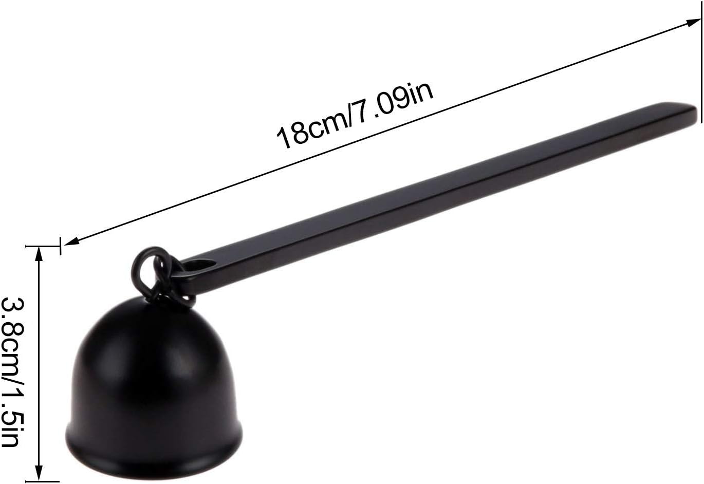 MUXSAM Candle Extinguisher Snuffer - Bell Shaped Stainless Steel Wick Flame Snuffer Black