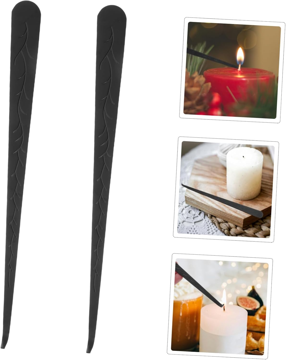 MAGICLULU 2pcs Candle Wick Hooks Snuffer Black Finish