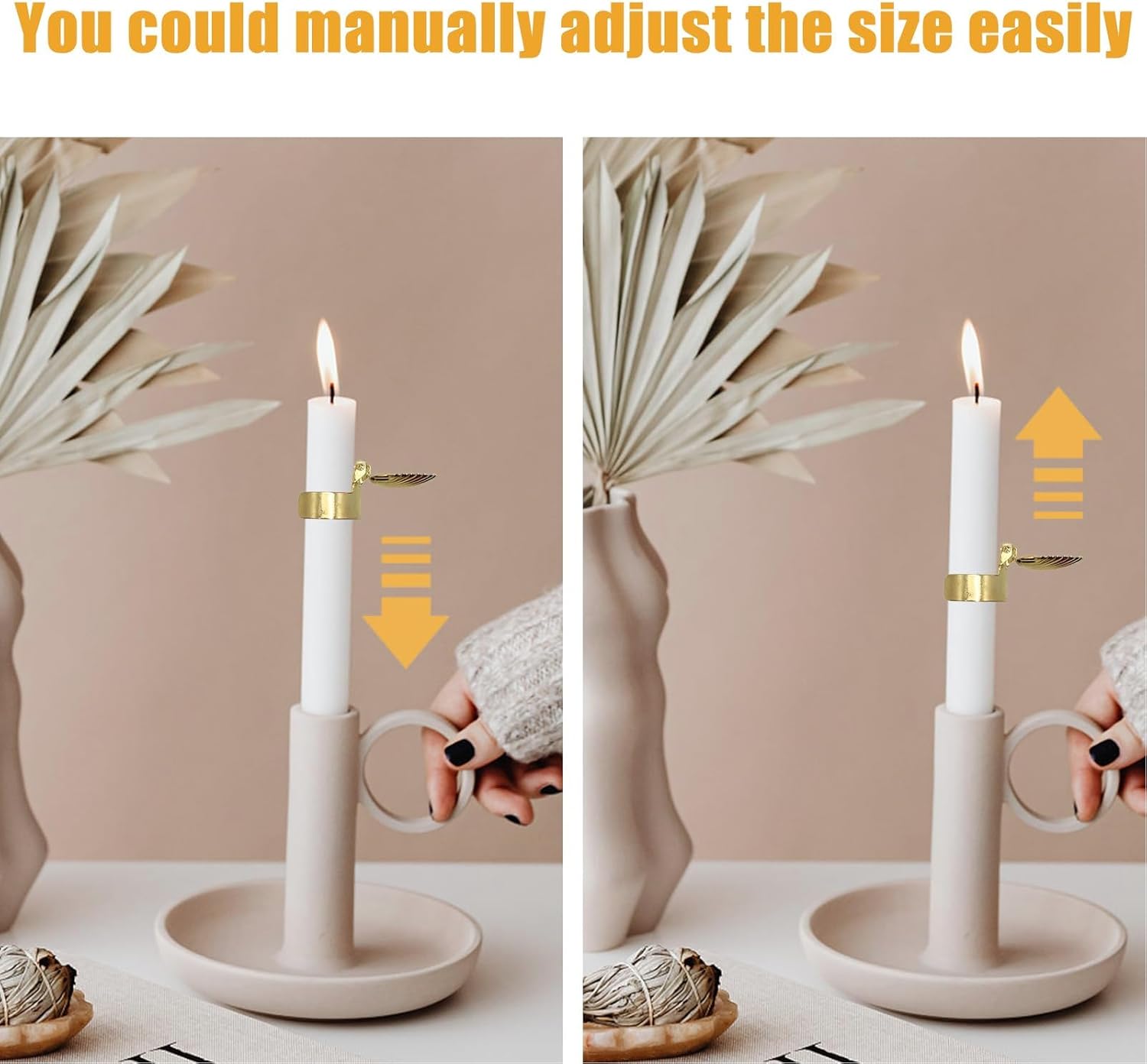 4Pcs Gold Metal Candle Snuffer Extinguisher with Automatic Timer