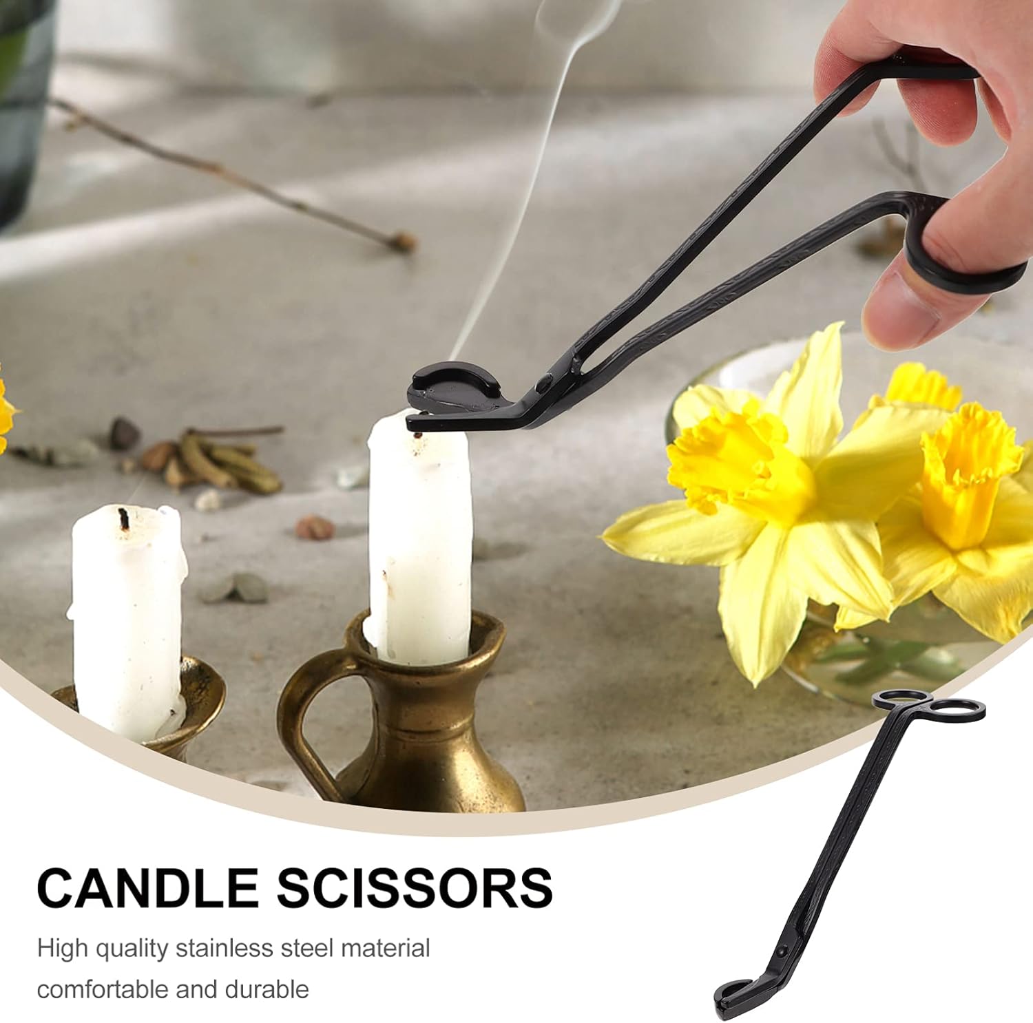 Cabilock 3pcs Candle Wick Trimmers Snuffer for Safe Wick Cutting